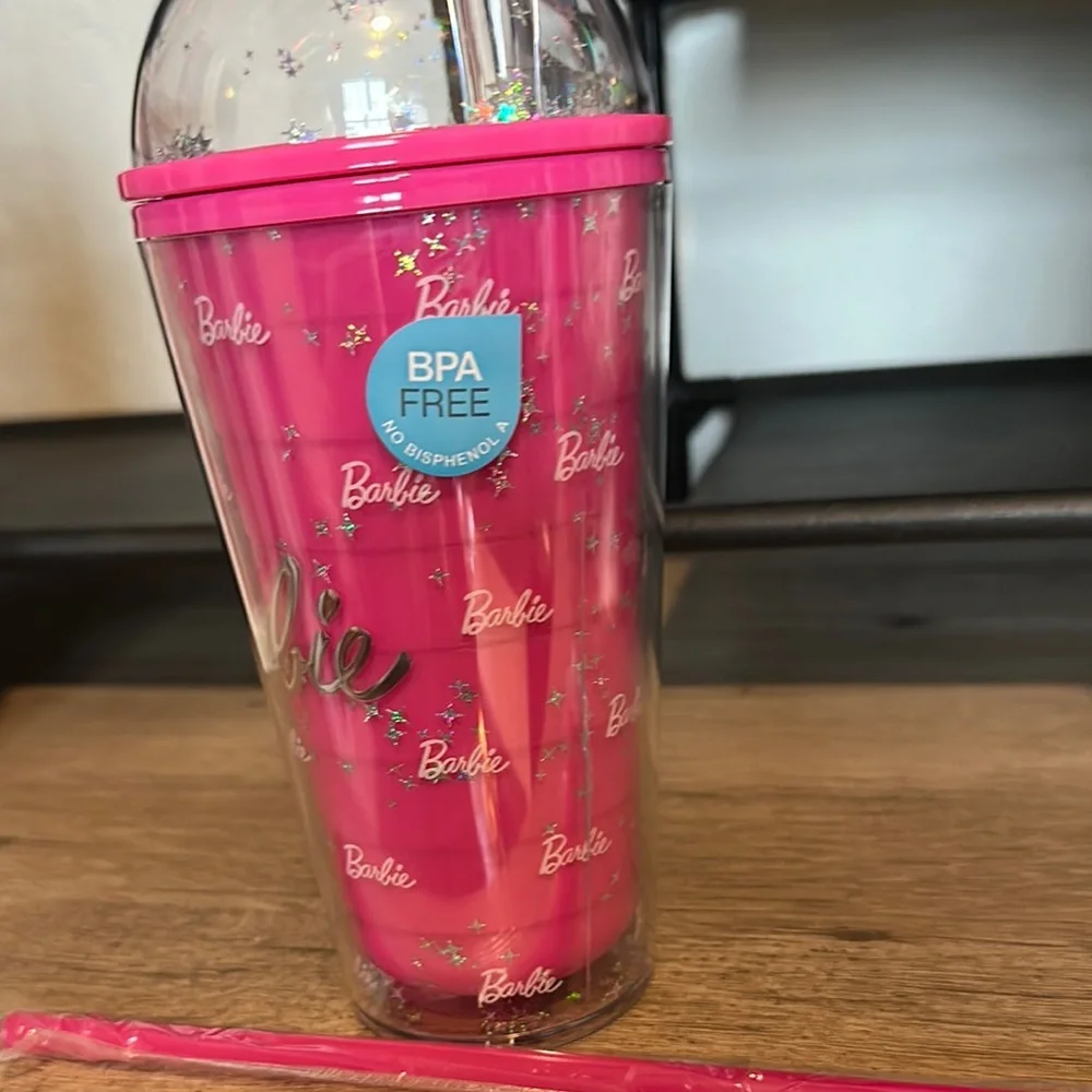Barbie Pink Party Favor Tumbler with Straw‎ 600ml PBA Free